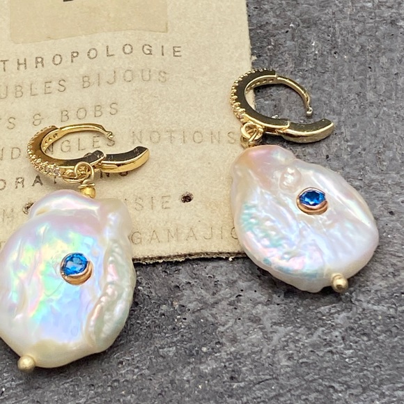 Anthropologie pearl earrings December Birthstone - Picture 5 of 8